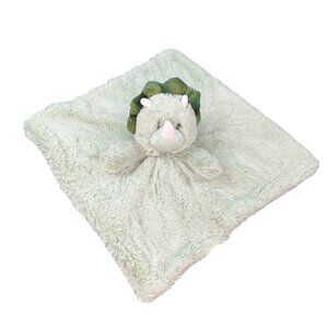 KellyToys Plush Dinosaur Baby Security Blanket Lovey Rattle Pastel Green